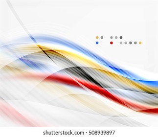 Glossy blurred shiny wave lines, colorful stripes. Modern business presentation or message background