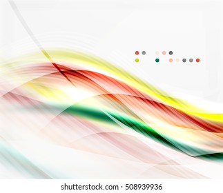 Glossy blurred shiny wave lines, colorful stripes. Modern business presentation or message background