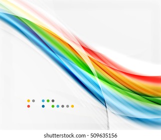 Linhas de ondas brilhantes, listras coloridas. Apresentação empresarial moderna ou fundo da mensagem