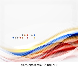 Glossy blurred shiny wave lines, colorful stripes. Modern business presentation or message background