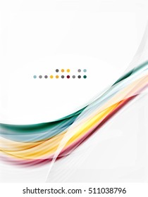 Glossy blurred shiny wave lines, colorful stripes. Modern business presentation or message background