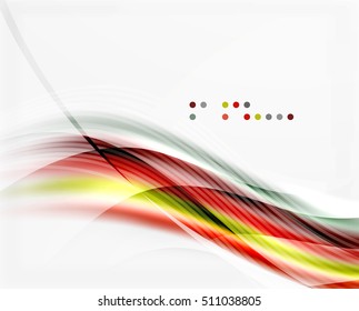 Glossy blurred shiny wave lines, colorful stripes. Modern business presentation or message background