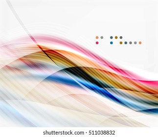 Glossy blurred shiny wave lines, colorful stripes. Modern business presentation or message background
