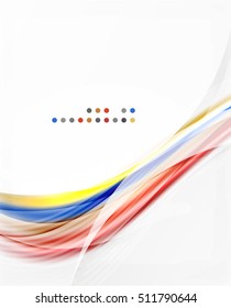 Glossy blurred shiny wave lines, colorful stripes. Modern business presentation or message background