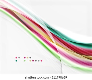 Glossy blurred shiny wave lines, colorful stripes. Modern business presentation or message background