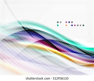 Glossy blurred shiny wave lines, colorful stripes. Modern business presentation or message background