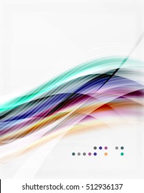 Glossy blurred shiny wave lines, colorful stripes. Modern business presentation or message background