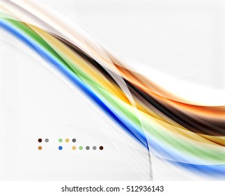 Glossy blurred shiny wave lines, colorful stripes. Modern business presentation or message background