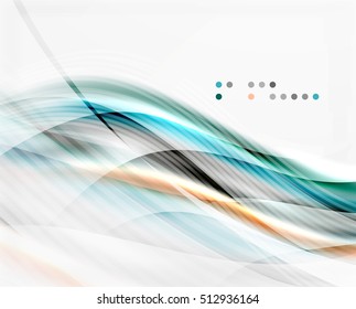 Glossy blurred shiny wave lines, colorful stripes. Modern business presentation or message background