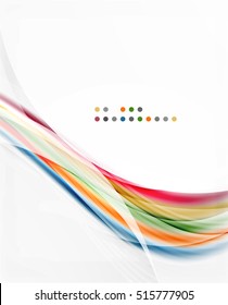Glossy blurred shiny wave lines, colorful stripes. Modern business presentation or message background