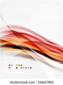 Glossy blurred shiny wave lines, colorful stripes. Modern business presentation or message background