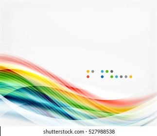 Glossy blurred shiny wave lines, colorful stripes. Modern business presentation or message background