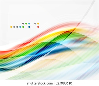 Glossy blurred shiny wave lines, colorful stripes. Modern business presentation or message background