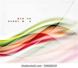 Glossy blurred shiny wave lines, colorful stripes. Modern business presentation or message background