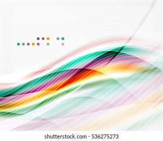 Glossy blurred shiny wave lines, colorful stripes. Modern business presentation or message background