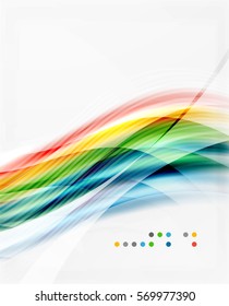 Glossy blurred shiny wave lines, colorful stripes. Modern business presentation or message background
