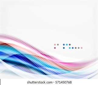 Glossy blurred shiny wave lines, colorful stripes. Modern business presentation or message background