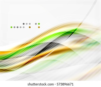 Glossy blurred shiny wave lines, colorful stripes. Modern business presentation or message background