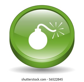 Glossy Bomb Sign 3D Button