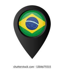 glossy brasil map pin
