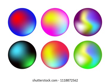 Glossy bright color 3D balls. Vector colorful spheres on white background.