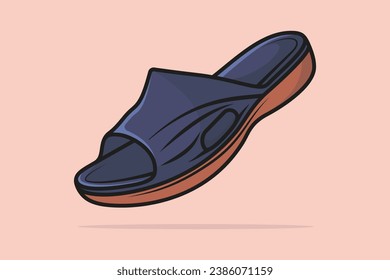 Glossy Bright Colorful Woman Slipper Shoe vector illustration. Beauty fashion objects icon concept. Trendy girls party footwear slipper vector design.