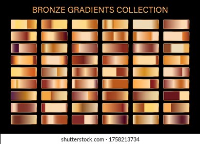 Gradiente de bronce brillante. Colección vectorial de gradientes brillantes. Colores metálicos para el diseño.