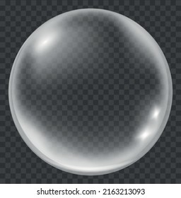Glossy bubble. Realistic soap sphere. Round transparent ball. Vector illustration