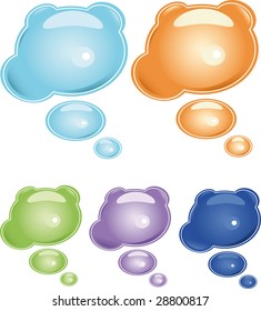 Glossy bubbles set in various colors