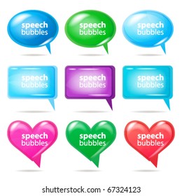Glossy bubbles for speech, vector illustration.