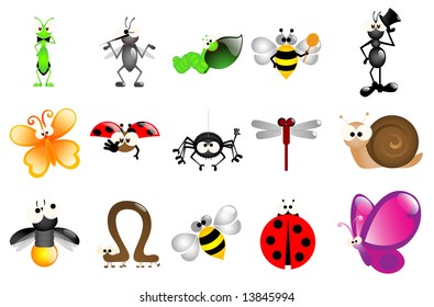 Glossy bug icons - Part 1 (vector)