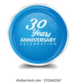 glossy button with 30 years anniversary