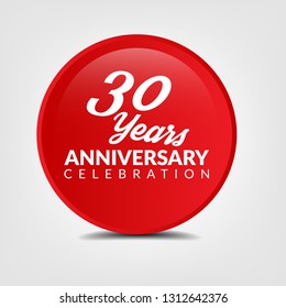 glossy button with 30 years anniversary