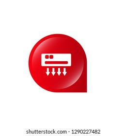 glossy button with air conditioning icon