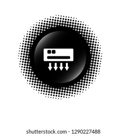 glossy button with air conditioning icon
