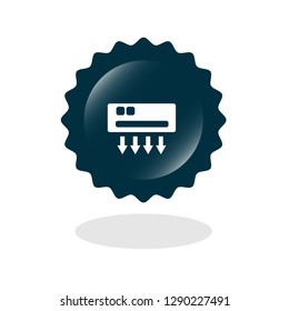 glossy button with air conditioning icon