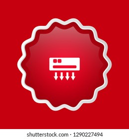 glossy button with air conditioning icon