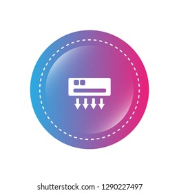 glossy button with air conditioning icon