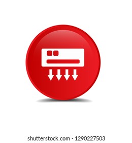 glossy button with air conditioning icon