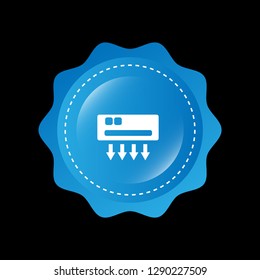 glossy button with air conditioning icon