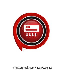 glossy button with air conditioning icon