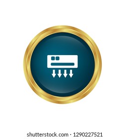 glossy button with air conditioning icon