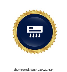 glossy button with air conditioning icon