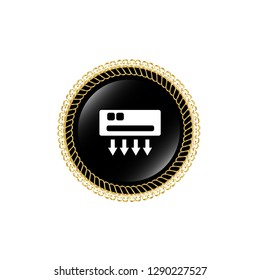 glossy button with air conditioning icon