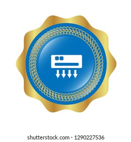 glossy button with air conditioning icon