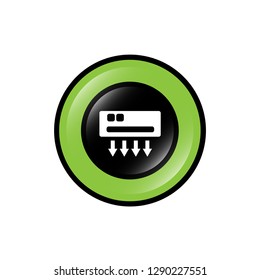 glossy button with air conditioning icon