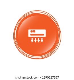 glossy button with air conditioning icon