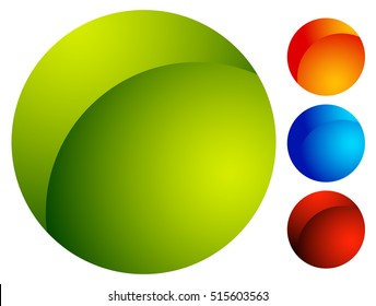 Glossy button / badge in 3 color