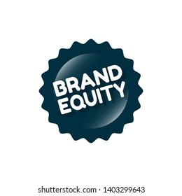glossy button with business term saying Brand Equity.