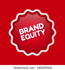 glossy button with business term saying Brand Equity.